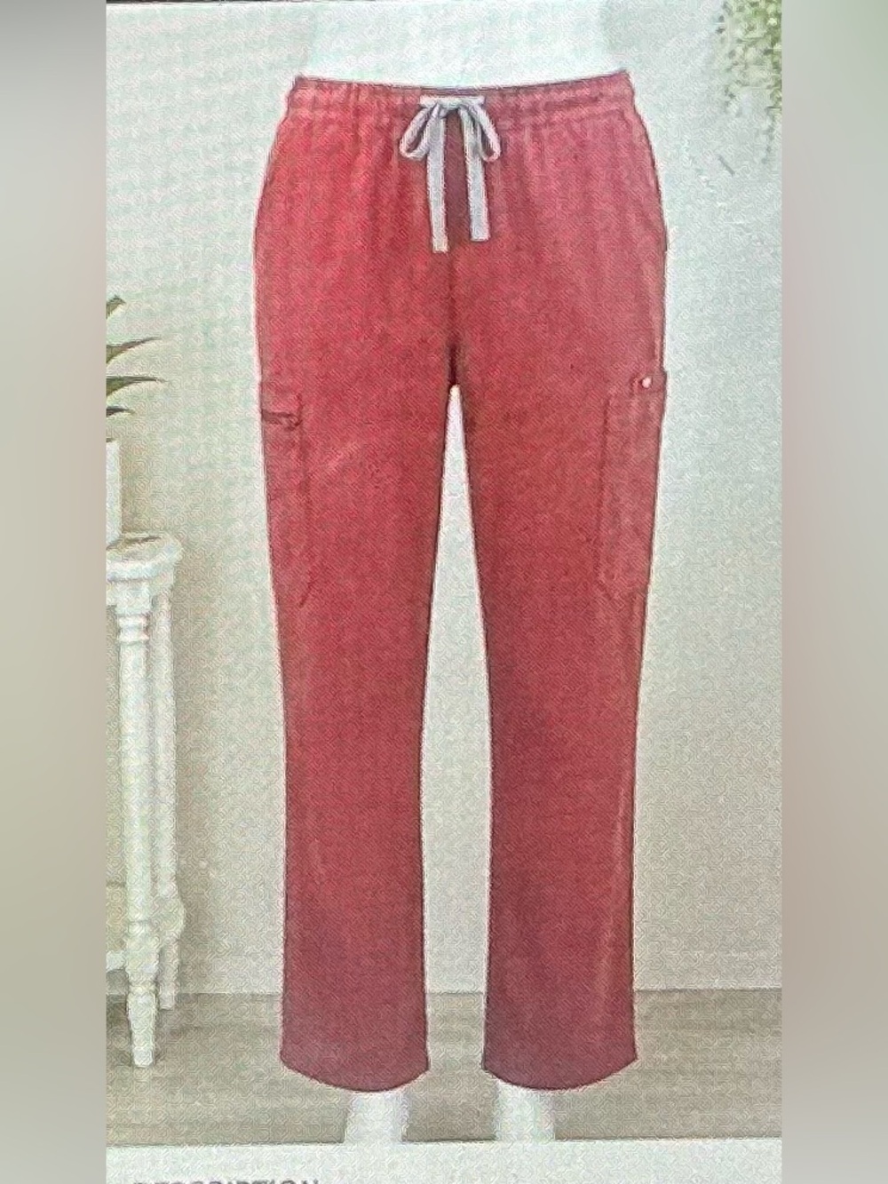 FIGS WOMEN YOLA SCRUB PANTS, EXTRA LARGE PETITE MAROON/DUSTY ROSE